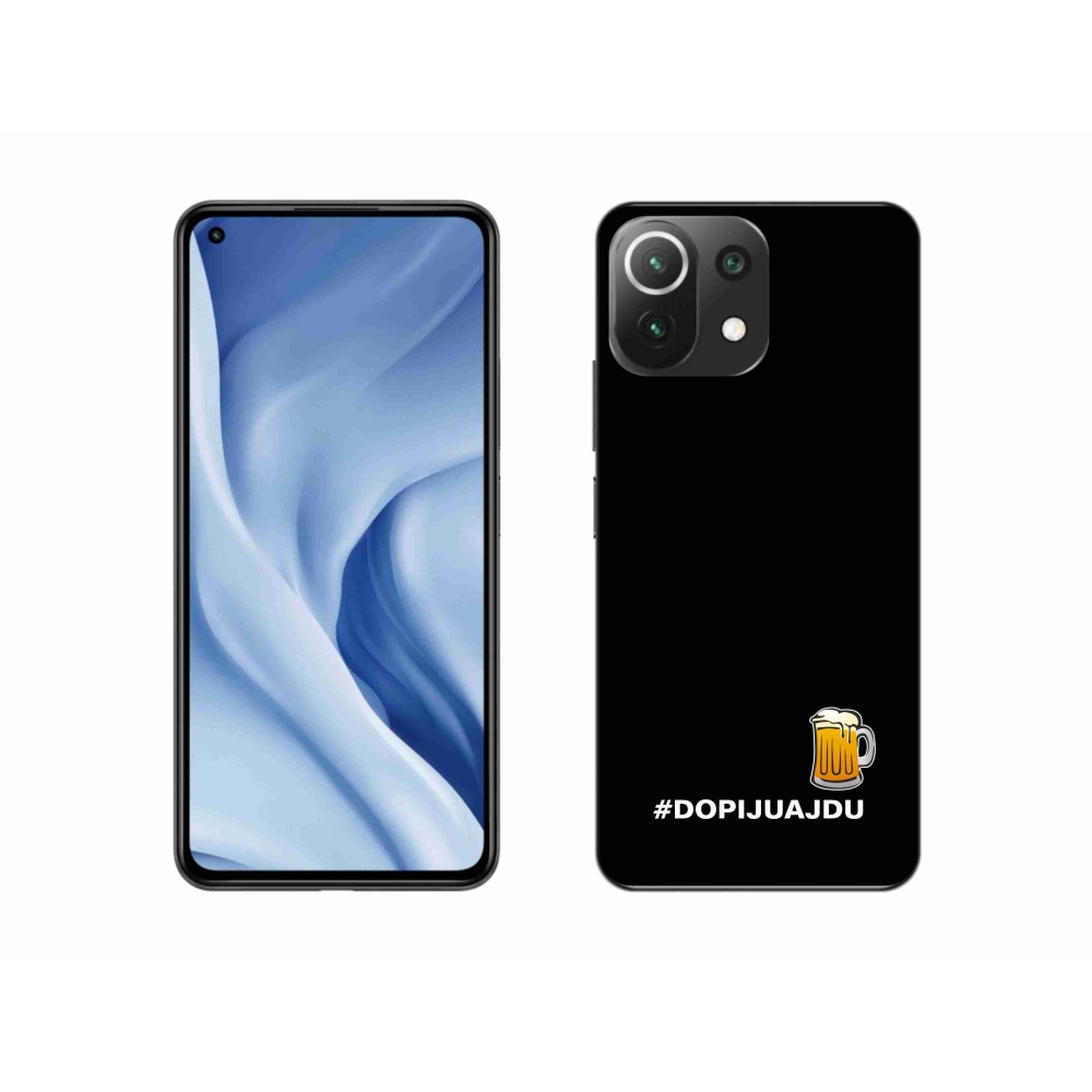 Gelový kryt mmCase na Xiaomi 11 Lite 5G NE - pivní motiv 1 černé pozadí
