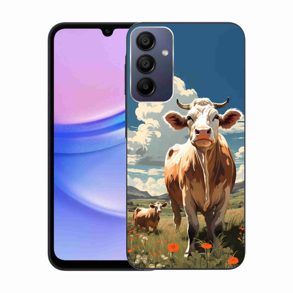 Gelový kryt mmCase na Samsung Galaxy A15 4G/5G - krávy na louce