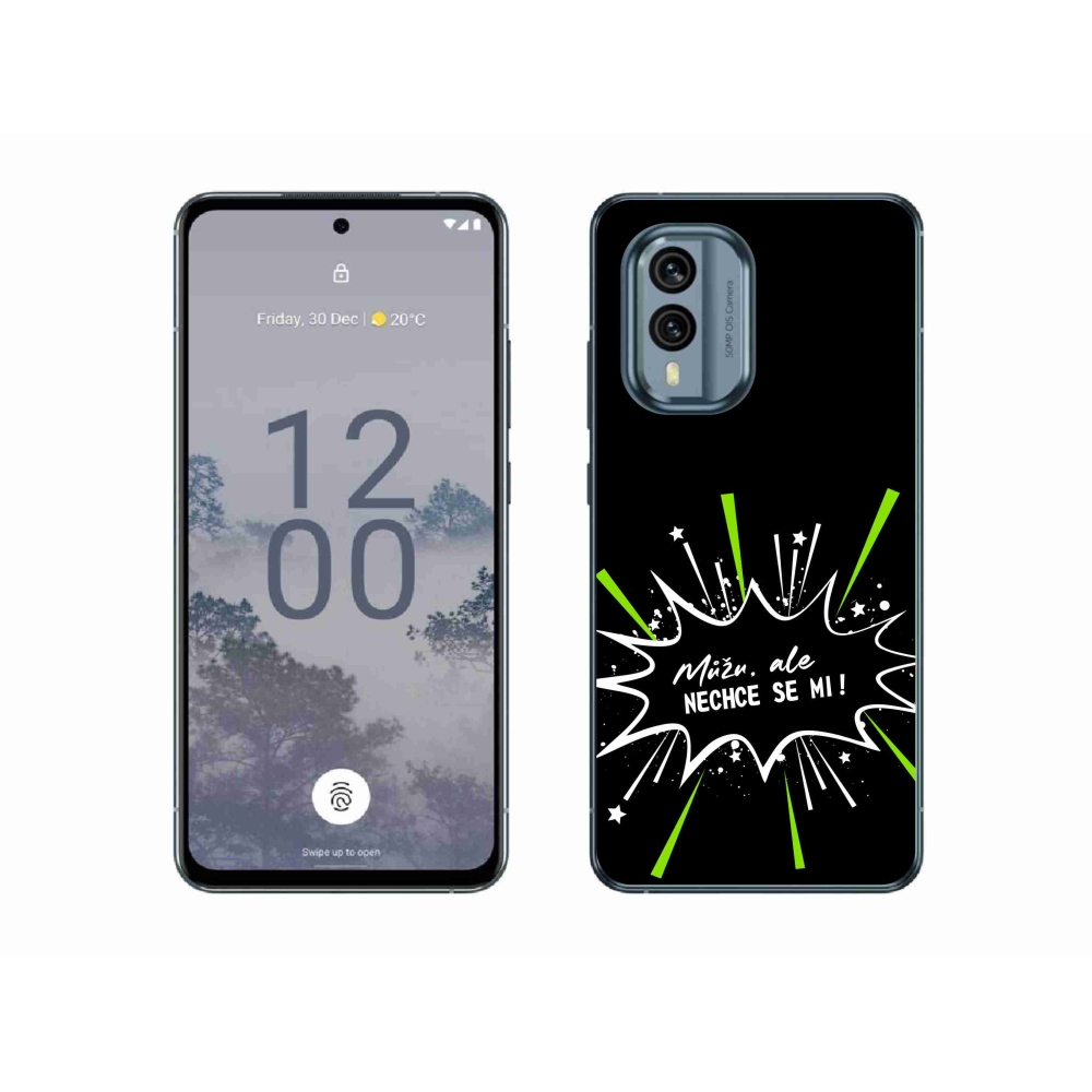 Gelový kryt mmCase na Nokia X30 5G - vtipný text 11 černé pozadí