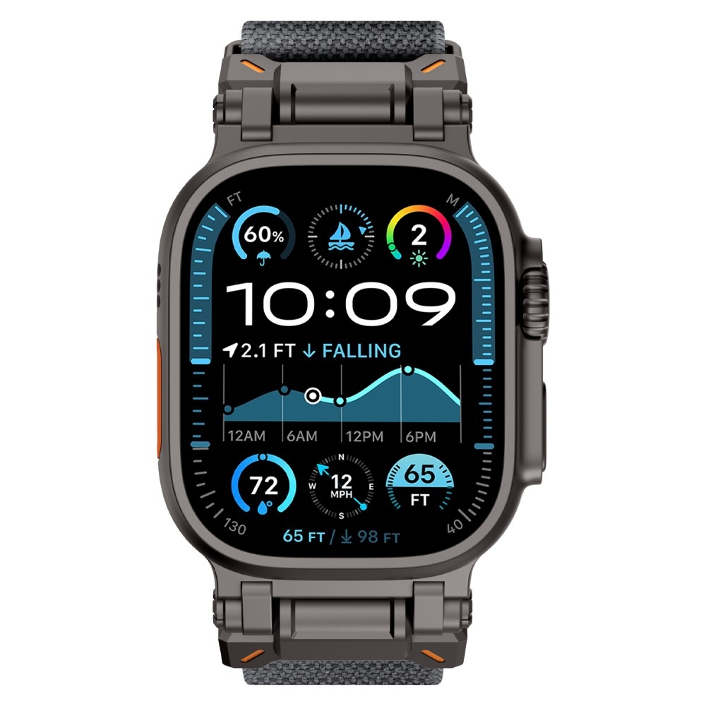 Metal nylonový řemínek na Apple Watch Ultra/Ultra 2 49mm/SE/SE 2022/2023 44mm/10 46mm/9/8/7 45mm/6/5/4 44mm/3/2/1 42 mm - šedý