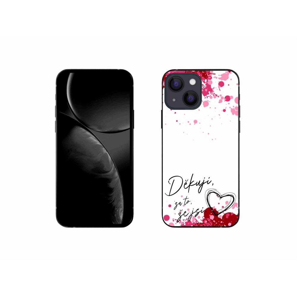 Gelový kryt mmCase na iPhone 13 mini 5.4 - zamilovaný text 2 bílé pozadí