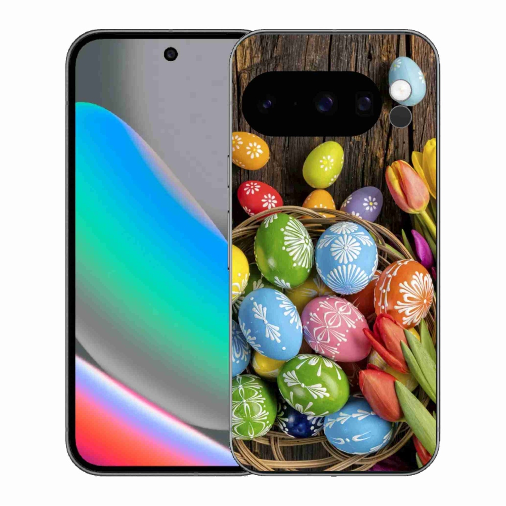Gelový kryt mmCase na Google Pixel 10 Pro - velikonoční vajíčka