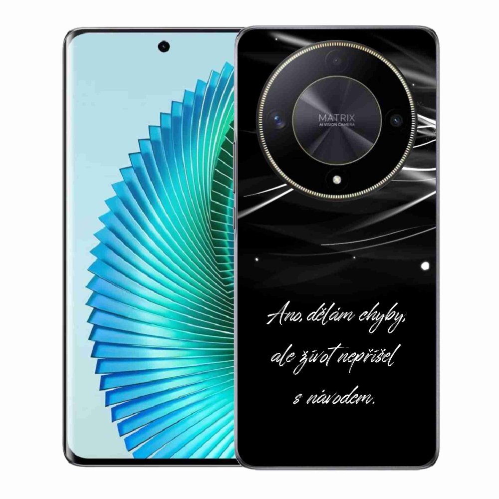 Gelový kryt mmCase na Honor Magic 6 Lite 5G - citát černé pozadí