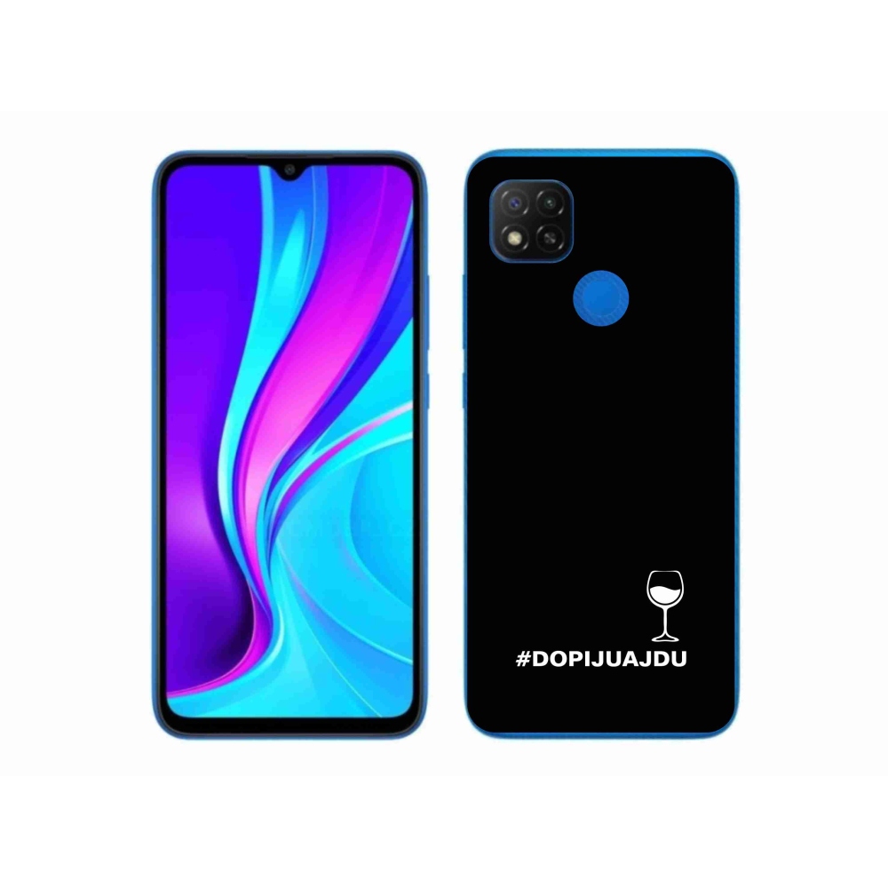 Gelový kryt mmCase na Xiaomi Redmi 9C - vinný motiv černé pozadí