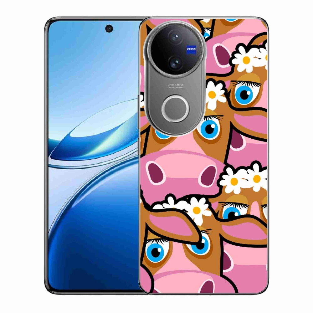 Gelový kryt mmCase na Vivo V50 5G - kreslené kravičky