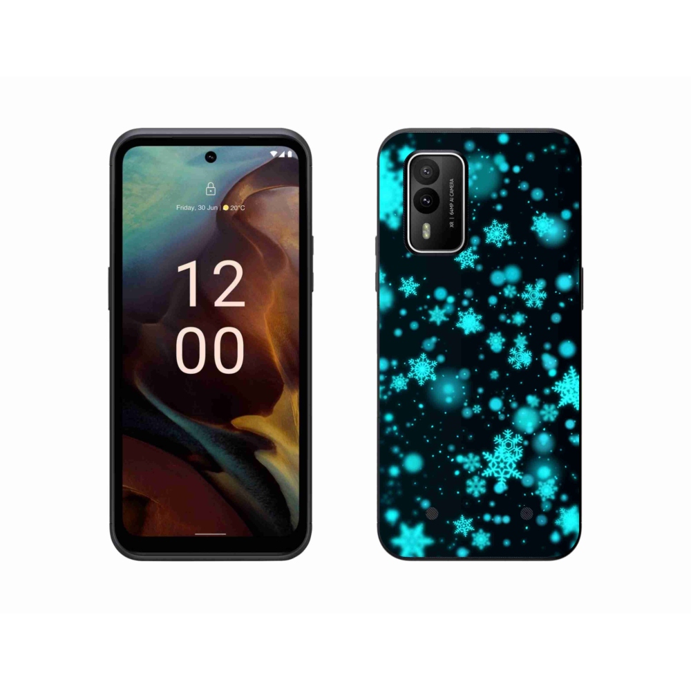 Gelový kryt mmCase na Nokia XR21 - sněhové vločky 1