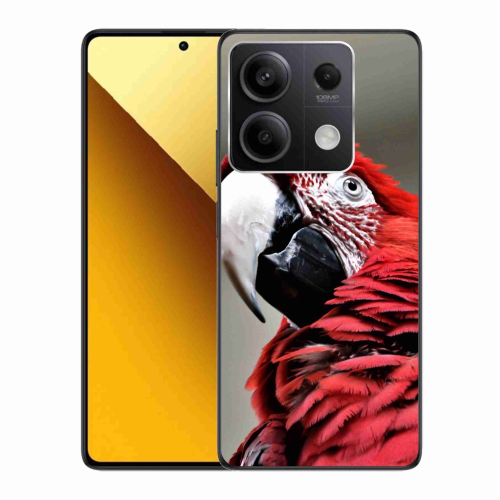 Gelový obal mmCase na Xiaomi Redmi Note 13 5G - papoušek ara červený