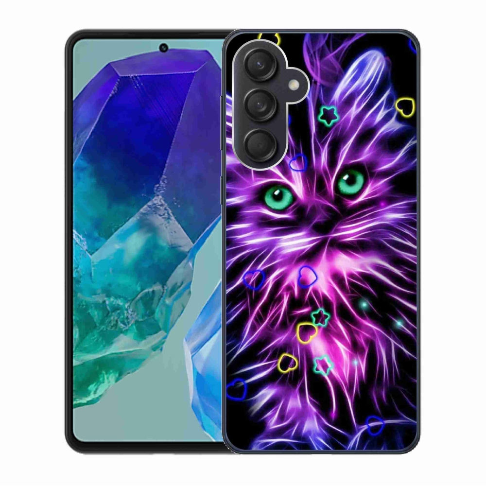 Gelový kryt mmCase na Samsung Galaxy M55 5G - abstraktní kočka