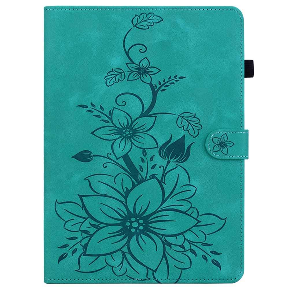 Flowers zavírací pouzdro na Lenovo Tab K11 Plus - modrozelené