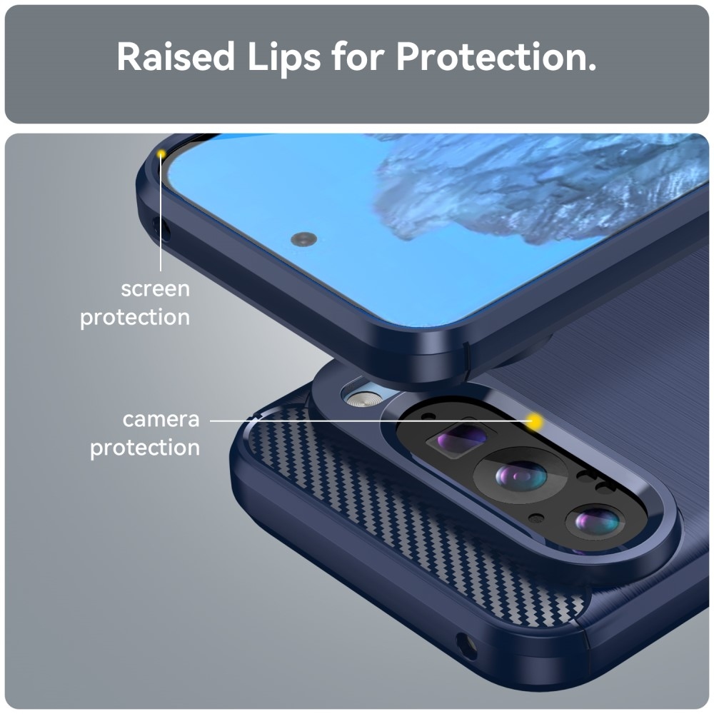 Carbon odolný gelový obal na Google Pixel 9/9 Pro - modrý