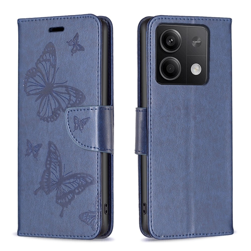 Butterfly knížkové pouzdro na Xiaomi Redmi Note 13 - tmavěmodré