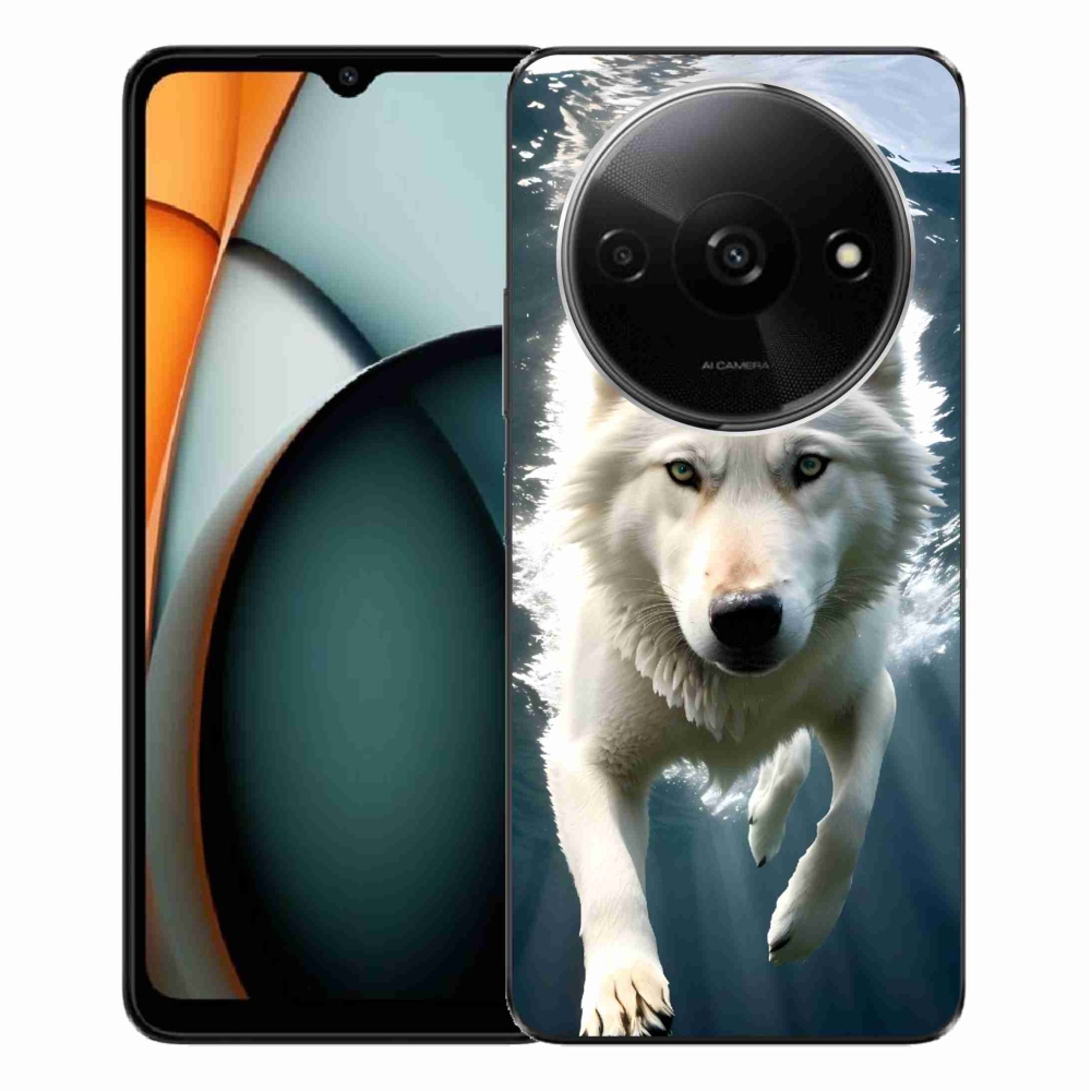 Gelový kryt mmCase na Xiaomi Redmi A3 - bílý vlk