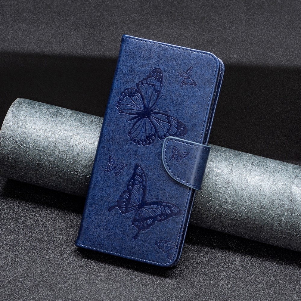 Butterfly knížkové pouzdro na iPhone 16 Pro - tmavěmodré