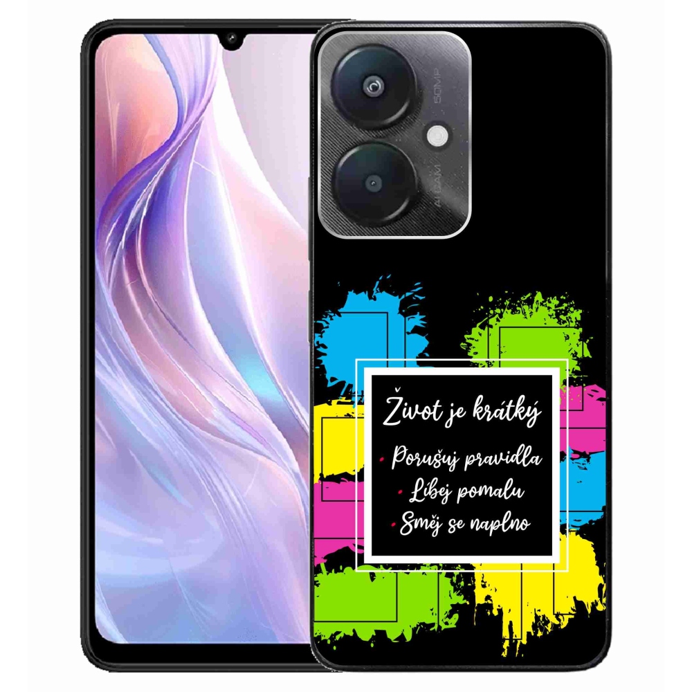 Gelový kryt mmCase na Xiaomi Redmi 13C 5G  - citát 5 černé pozadí