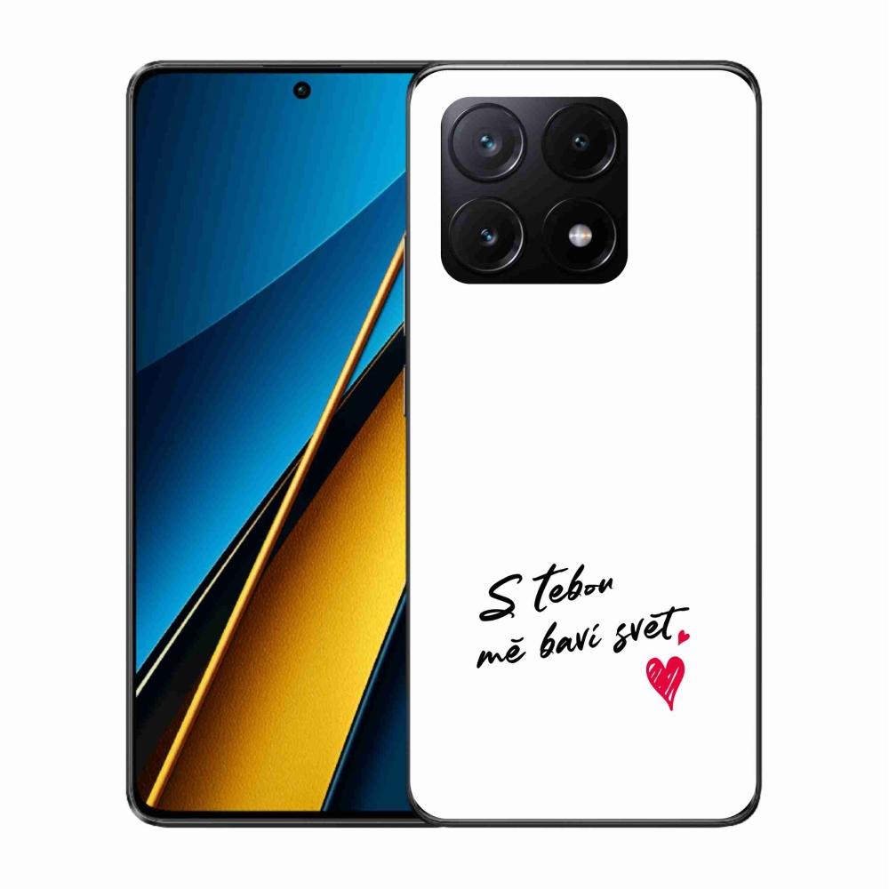 Gelový kryt mmCase na Xiaomi Poco X6 Pro 5G - zamilovaný text 1 bílé pozadí