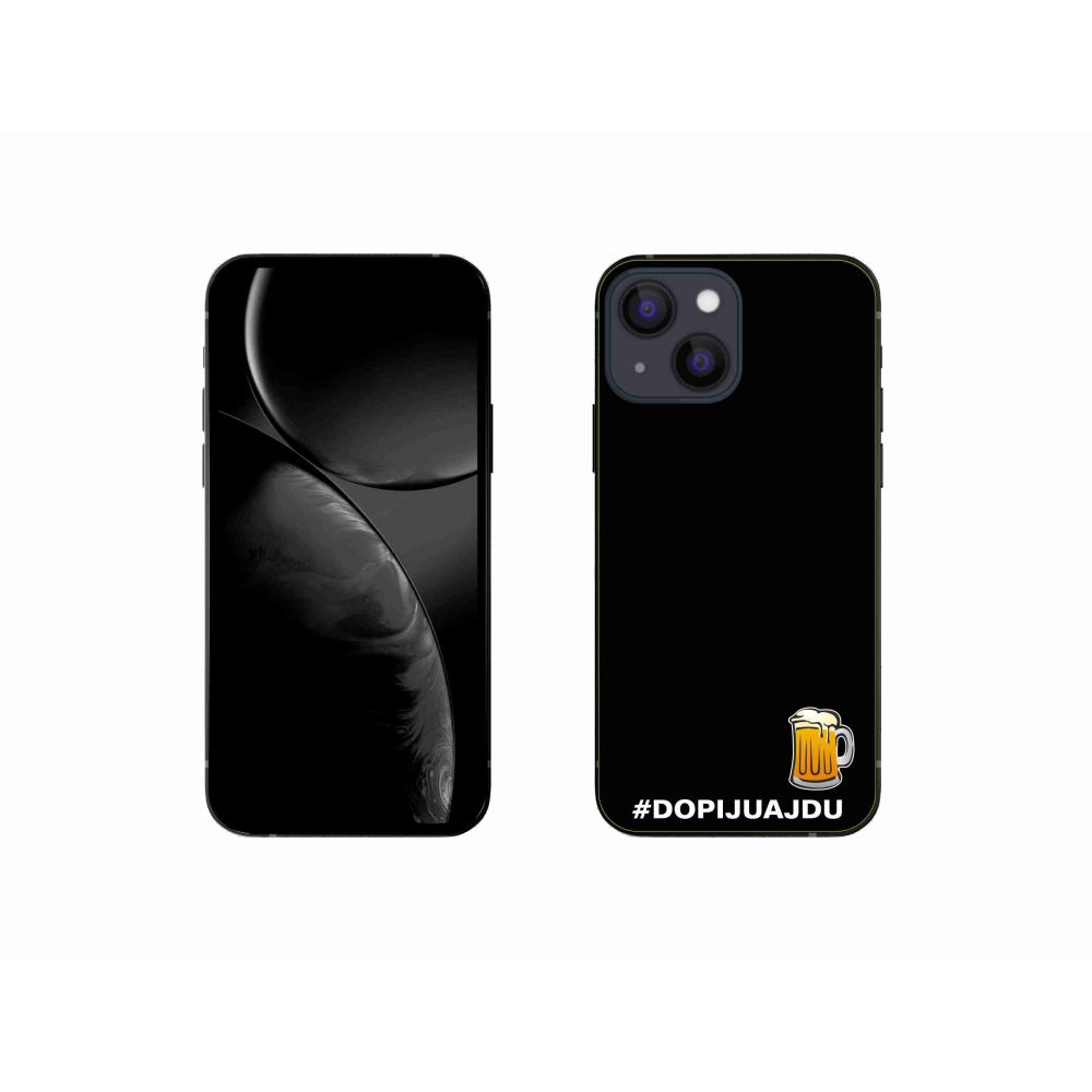 Gelový kryt mmCase na iPhone 13 mini 5.4 - pivní motiv 1 černé pozadí