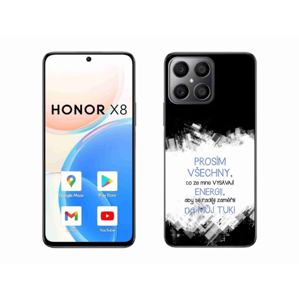Gelový kryt mmCase na Honor X8 4G - vtipný text 1 modrý