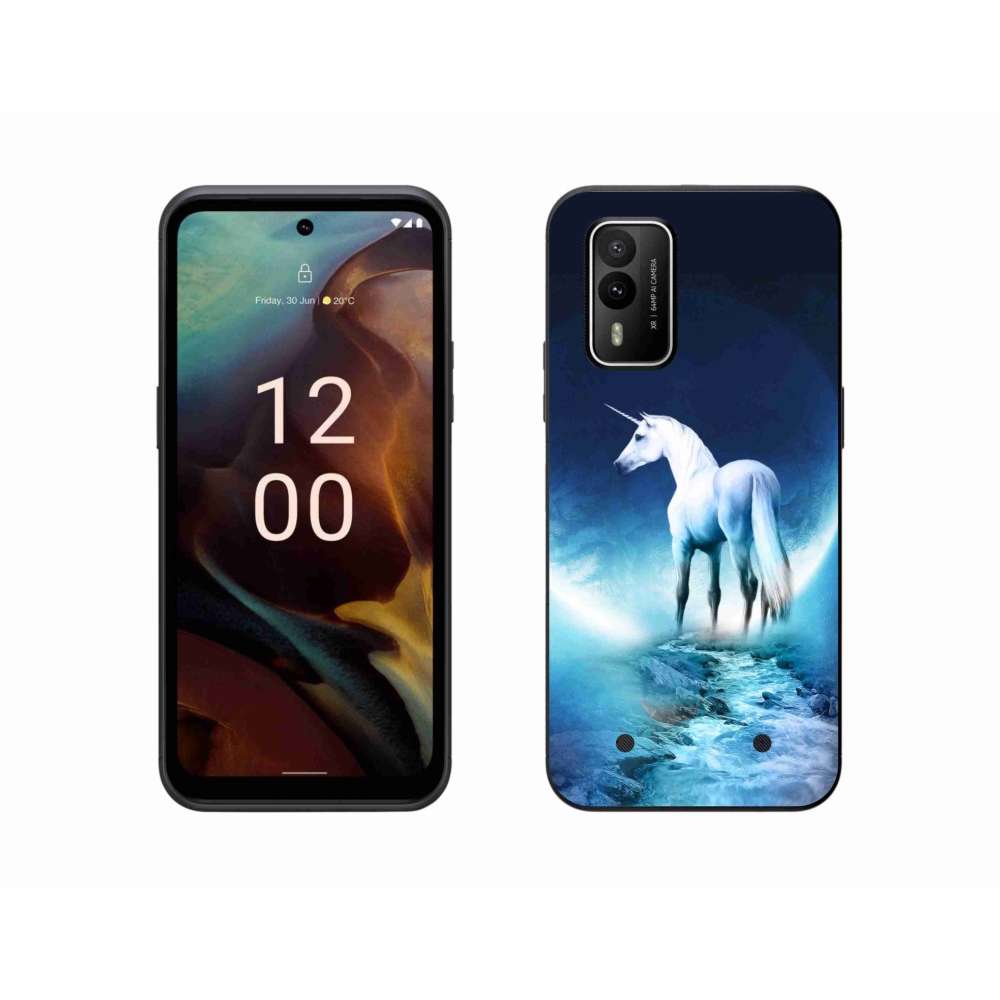 Gelový kryt mmCase na Nokia XR21 - bílý jednorožec