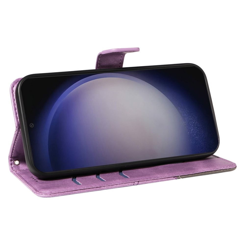 Triangle knížkové pouzdro na Samsung Galaxy S24+/S25+ - fialové