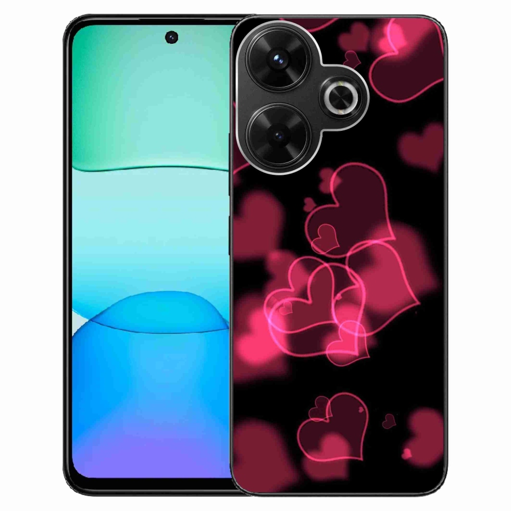 Gelový kryt mmCase na Xiaomi Redmi 13 4G/Poco M6 4G - červená srdíčka