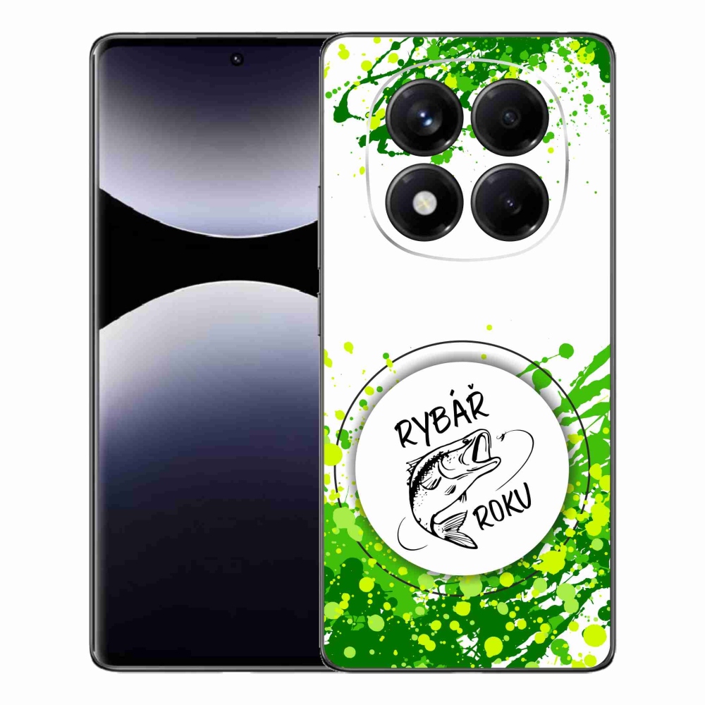 Gelový kryt mmCase na Xiaomi Redmi Note 14 Pro - rybář roku bílé pozadí