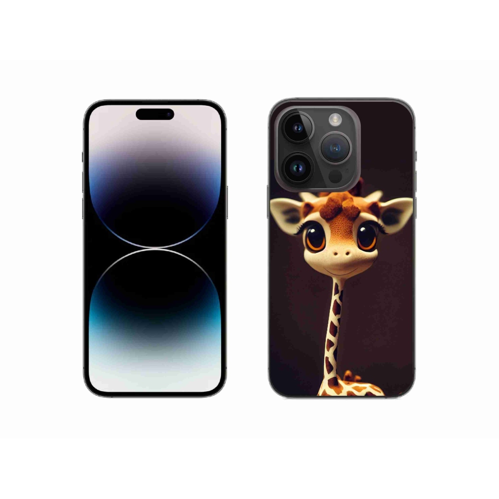 Gelový kryt mmCase na iPhone 14 Pro - malá žirafa