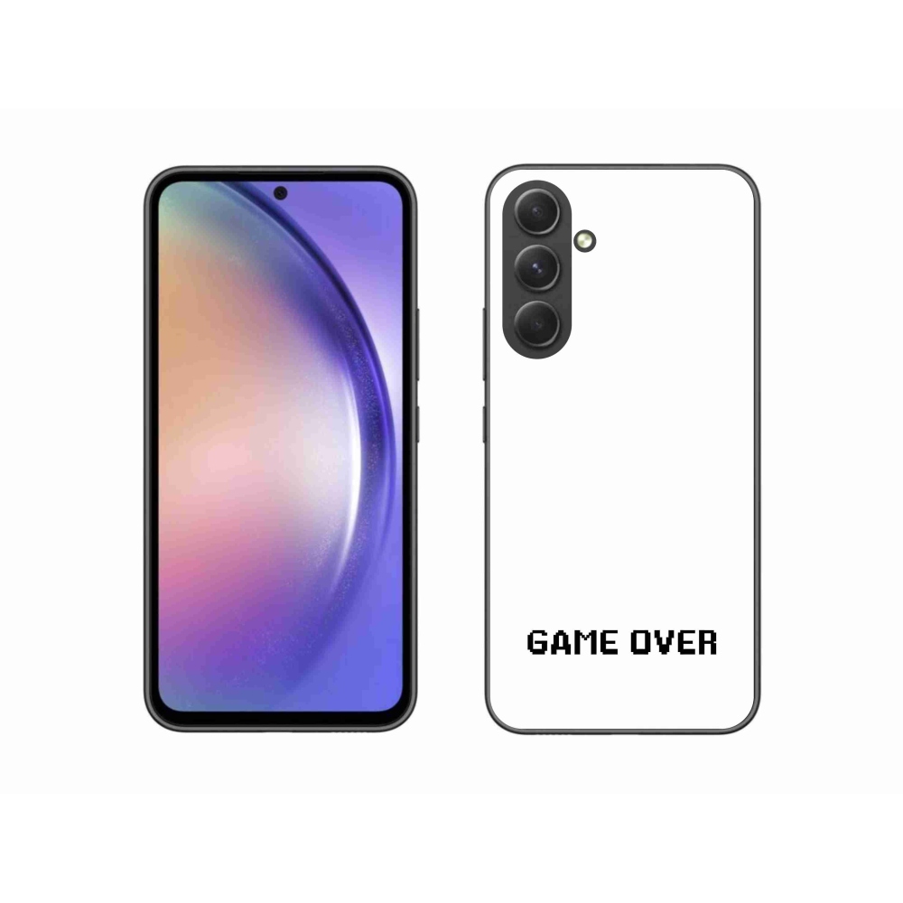Gelový kryt mmCase na Samsung Galaxy A54 5G - game over bílé pozadí
