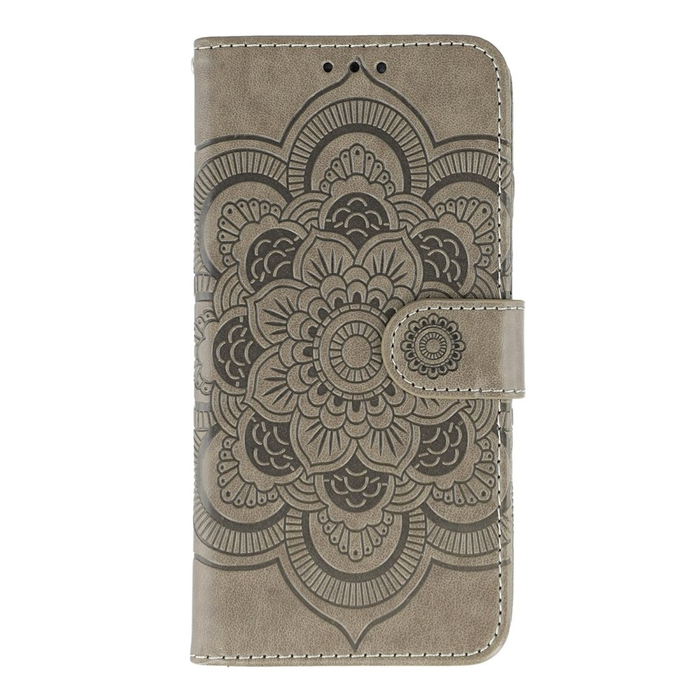 Mandala knížkové pouzdro na Xiaomi Redmi 15 5G - šedé