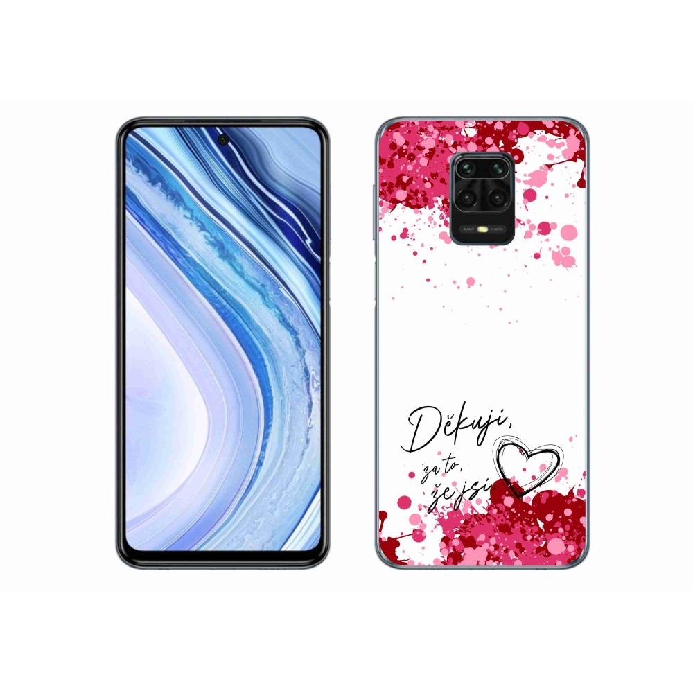 Gelový kryt mmCase na Xiaomi Redmi Note 9S - zamilovaný text 2 bílé pozadí