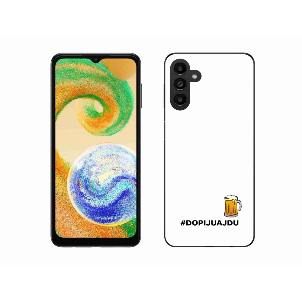 Gelový kryt mmCase na Samsung Galaxy A04s (164.7x76.7x9.1mm) - pivní motiv 1 bílé pozadí