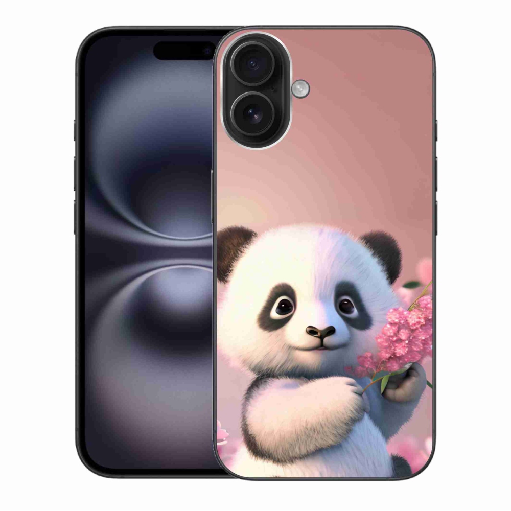 Gelový kryt mmCase na iPhone 16 Plus - roztomilá panda