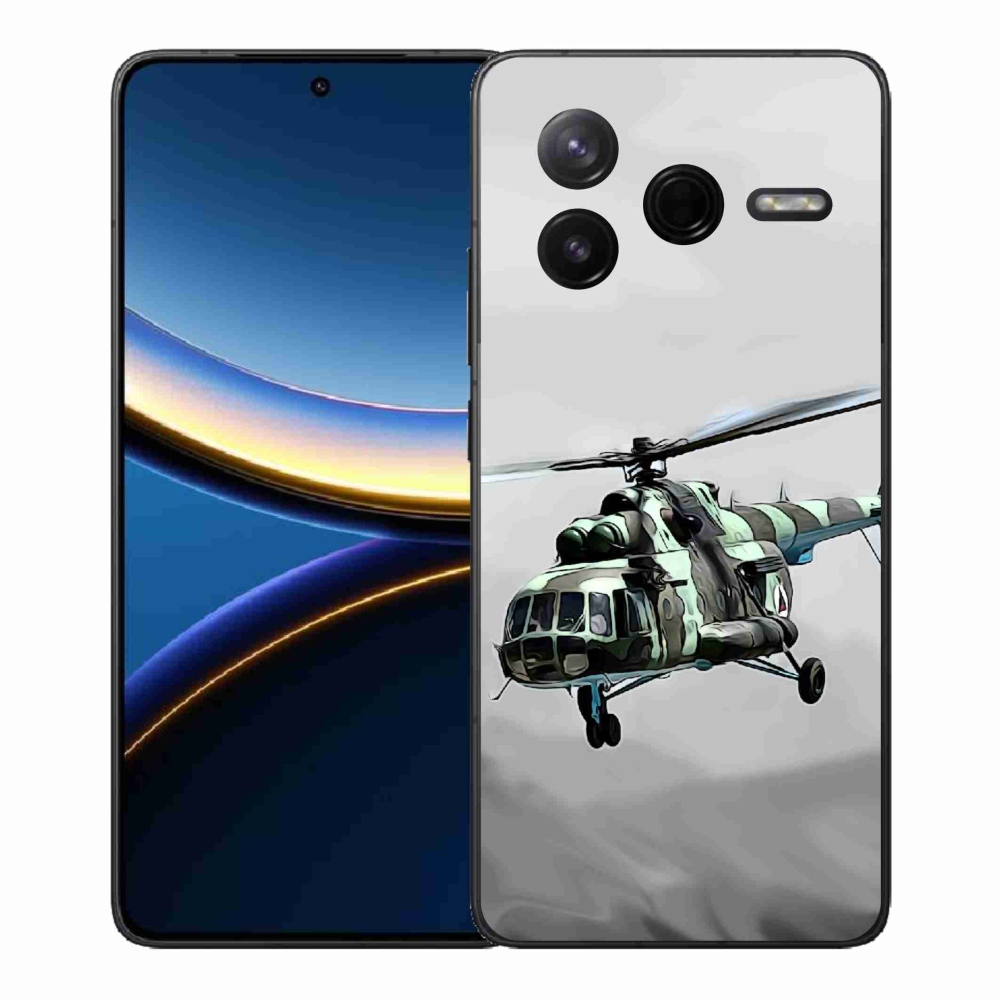 Gelový kryt mmCase na Xiaomi Poco F7 Pro - vojenský vrtulník