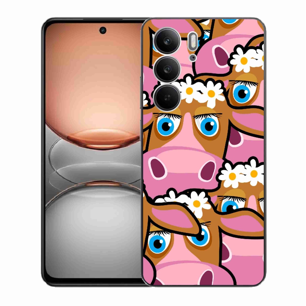 Gelový kryt mmCase na Realme C75 - kreslené kravičky