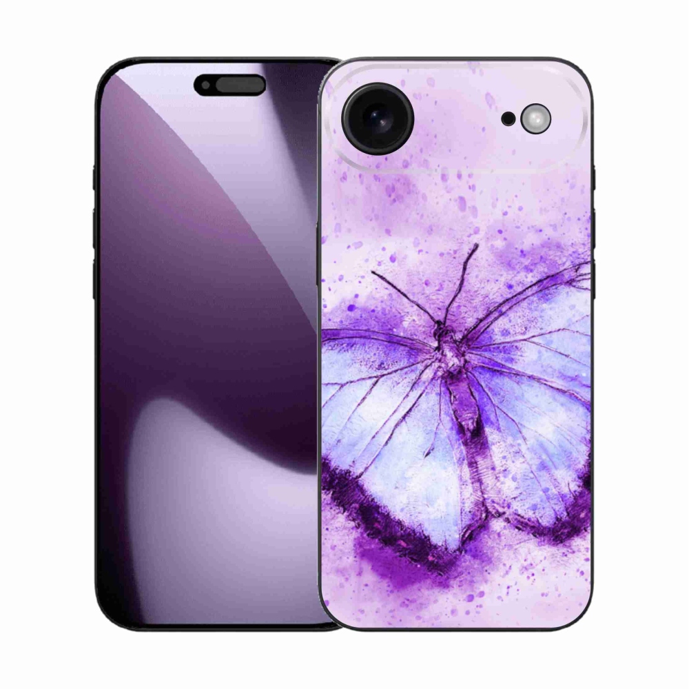 Gelový kryt mmCase na iPhone 17 Air - fialový motýl