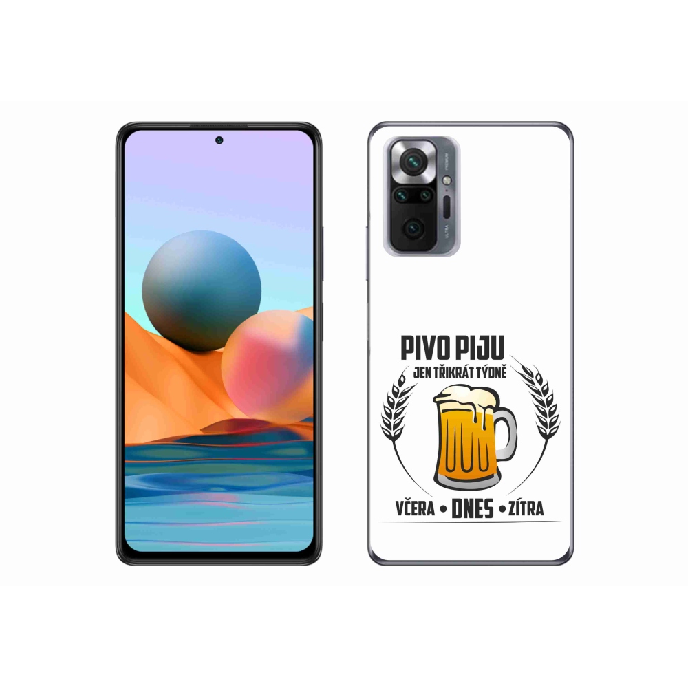 Gelový kryt mmCase na Xiaomi Redmi Note 10 Pro - pivní motiv bílé pozadí