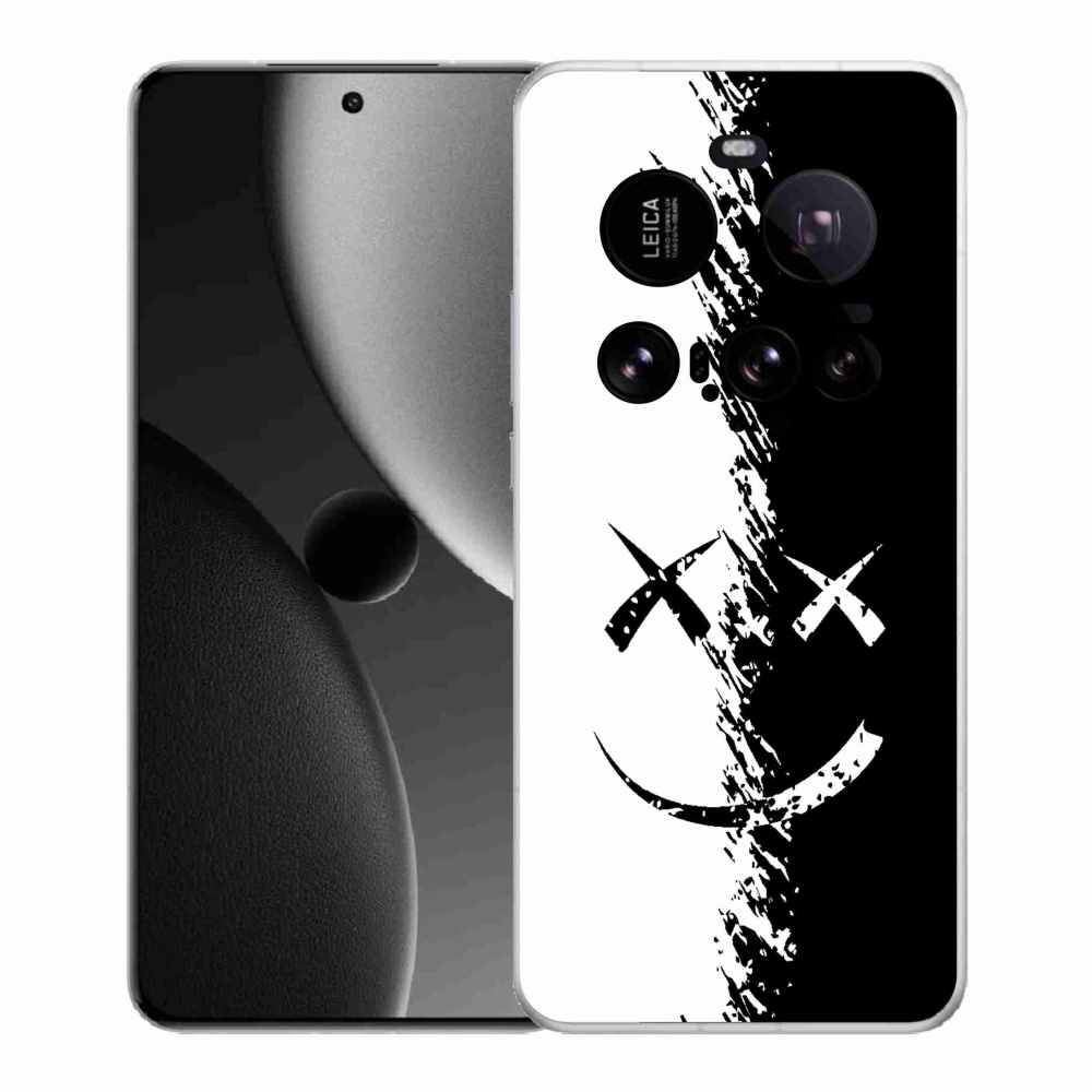 Gelový kryt mmCase na Xiaomi 15 Ultra - černobílý smajlík