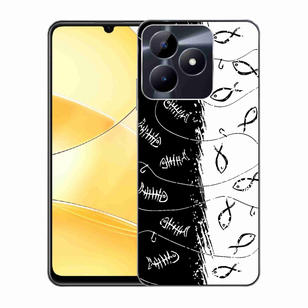 Gelový kryt mmCase na Realme C51/C53 - kostry a rybky