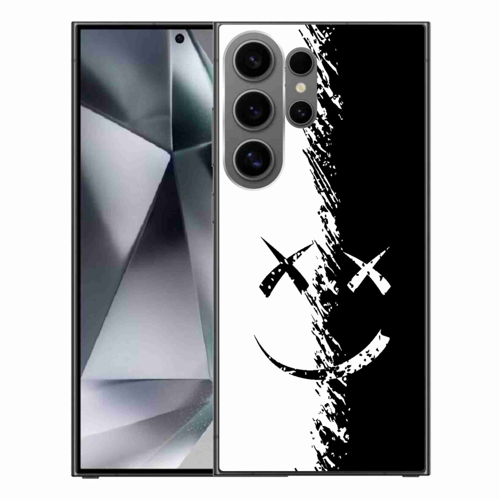 Gelový kryt mmCase na Samsung Galaxy S24 Ultra - černobílý smajlík