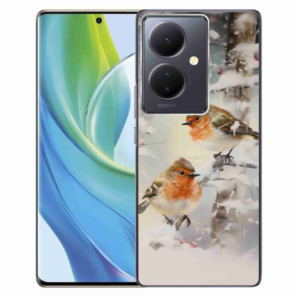 Gelový kryt mmCase na Vivo V29 Lite 5G - ptáčci v zimě