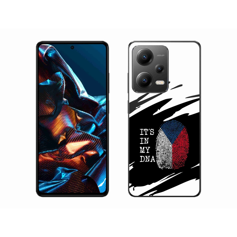 Gelový kryt mmCase na Xiaomi Redmi Note 12 Pro 5G - vlajka otisk prstu černobílé pozadí