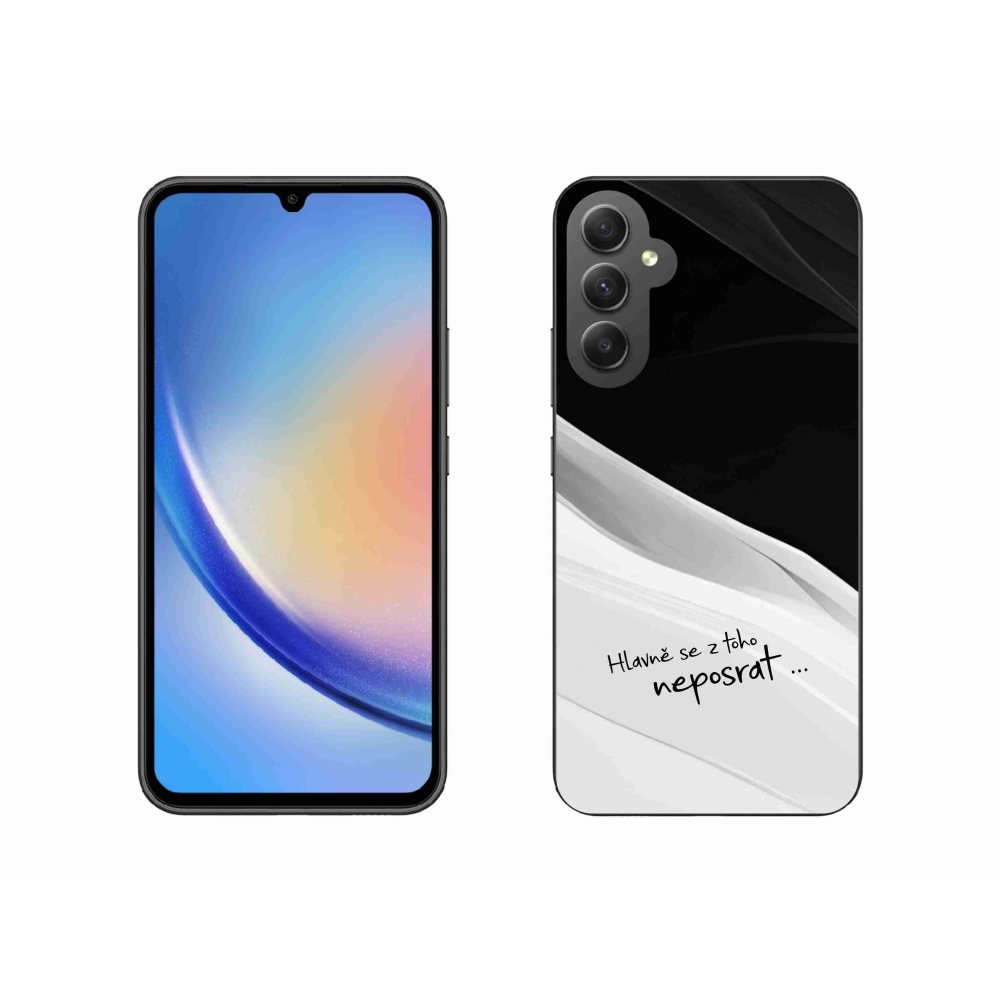 Gelový kryt mmCase na Samsung Galaxy A34 5G - vtipný text 13 bíločerné pozadí