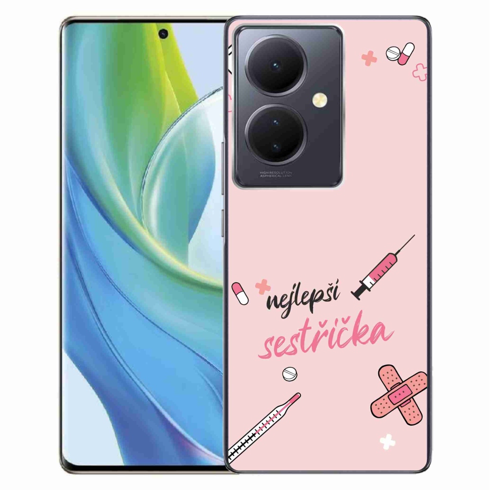 Gelový kryt mmCase na Vivo V29 Lite 5G - nejlepší sestřička růžové pozadí