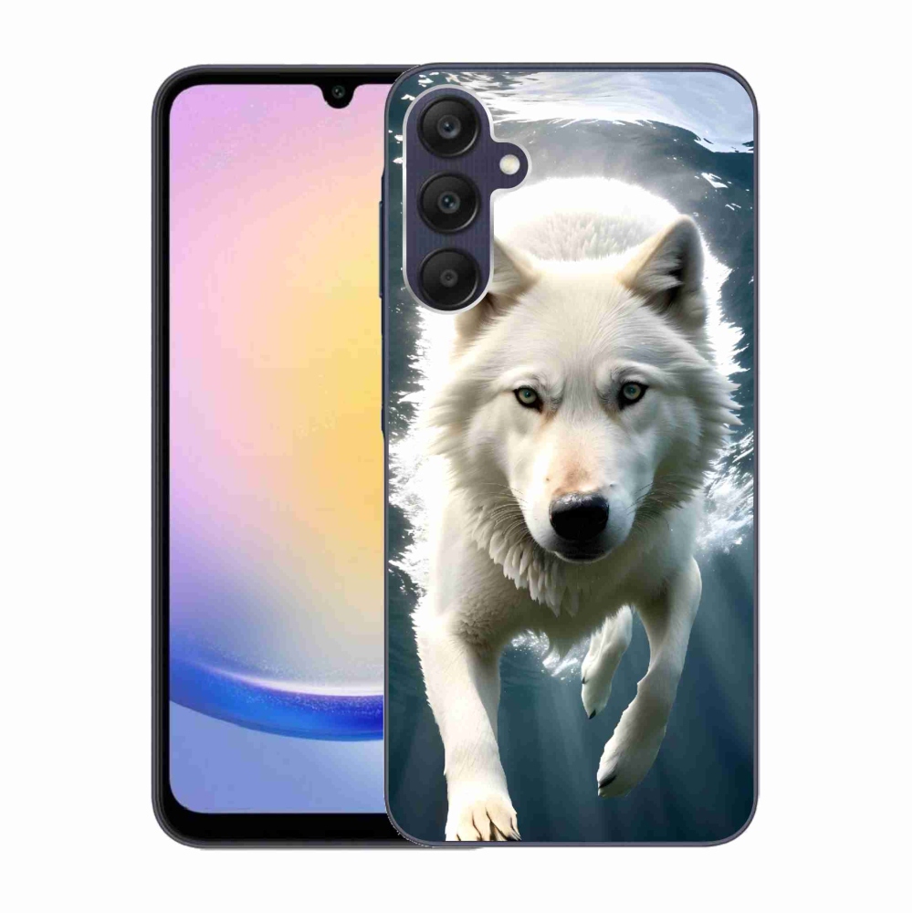 Gelový kryt mmCase na Samsung Galaxy A25 5G - bílý vlk