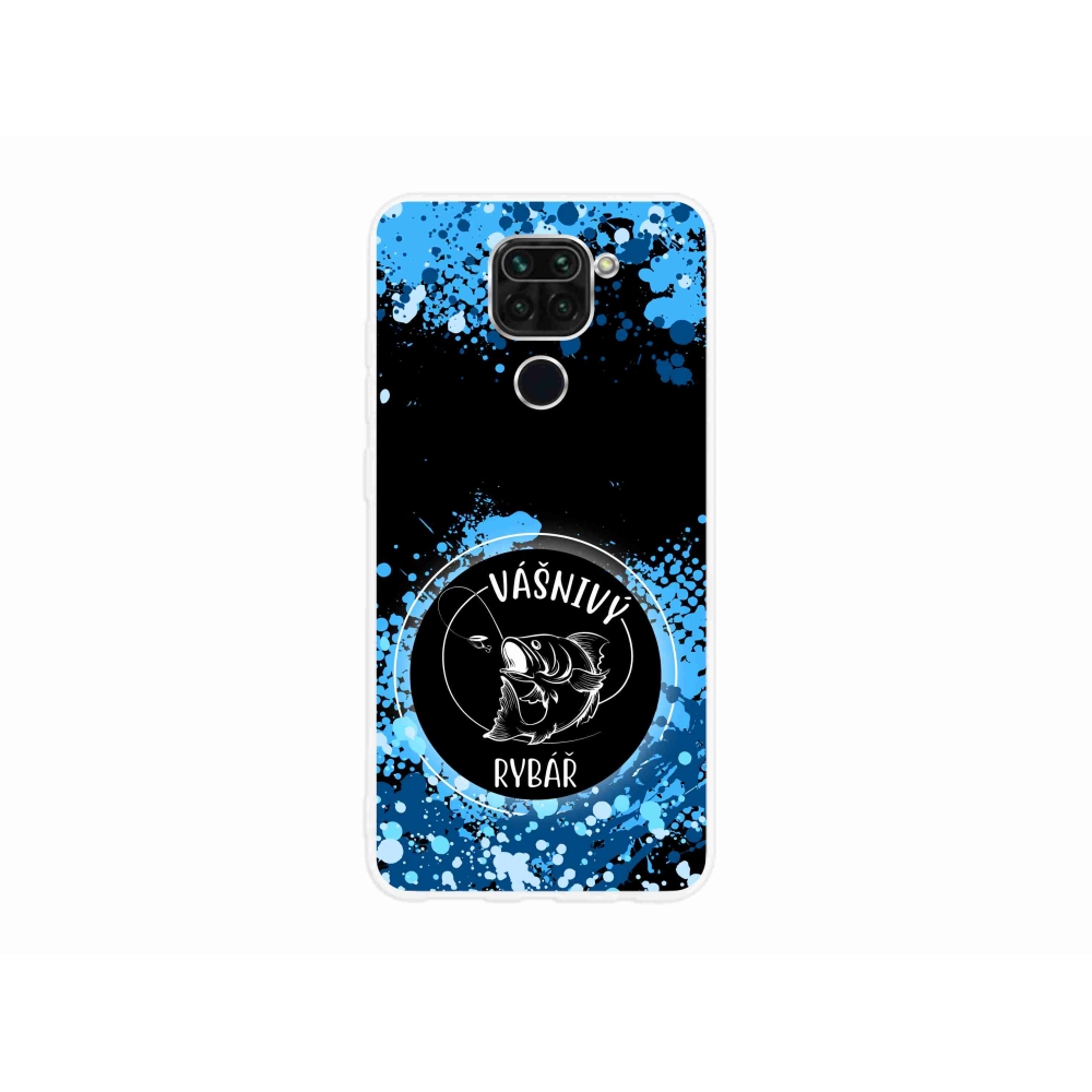 Gelový kryt mmCase na Xiaomi Redmi Note 9 - vášnivý rybář černé pozadí