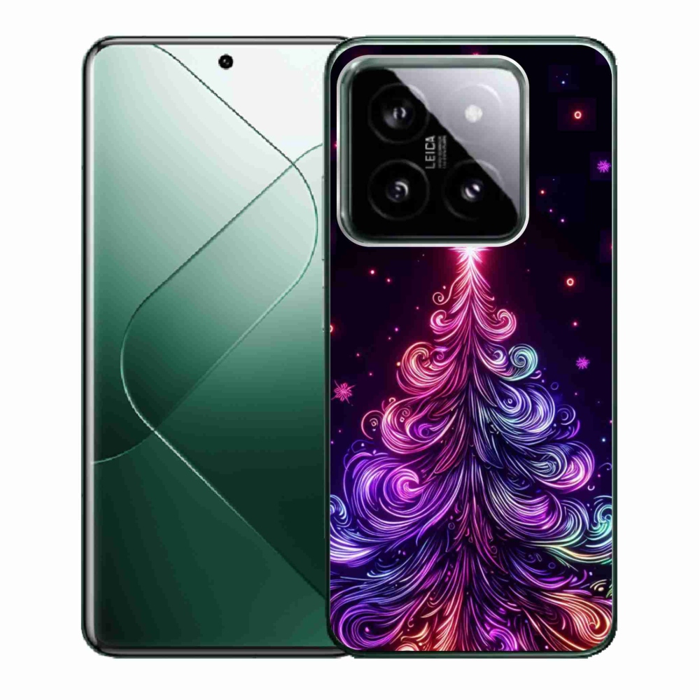 Gelový kryt mmCase na Xiaomi 14 - neonový vánoční stromek 1