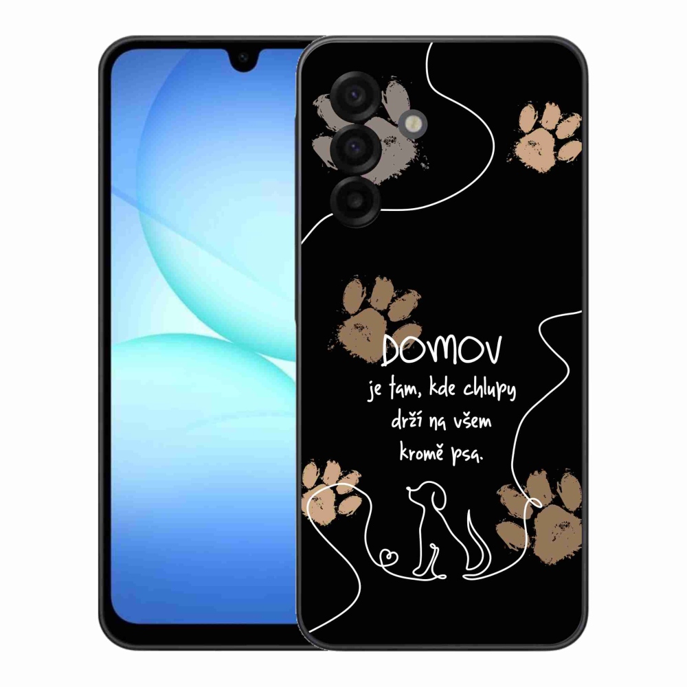 Gelový kryt mmCase na Samsung Galaxy A17 4G/5G - psí motiv černé pozadí