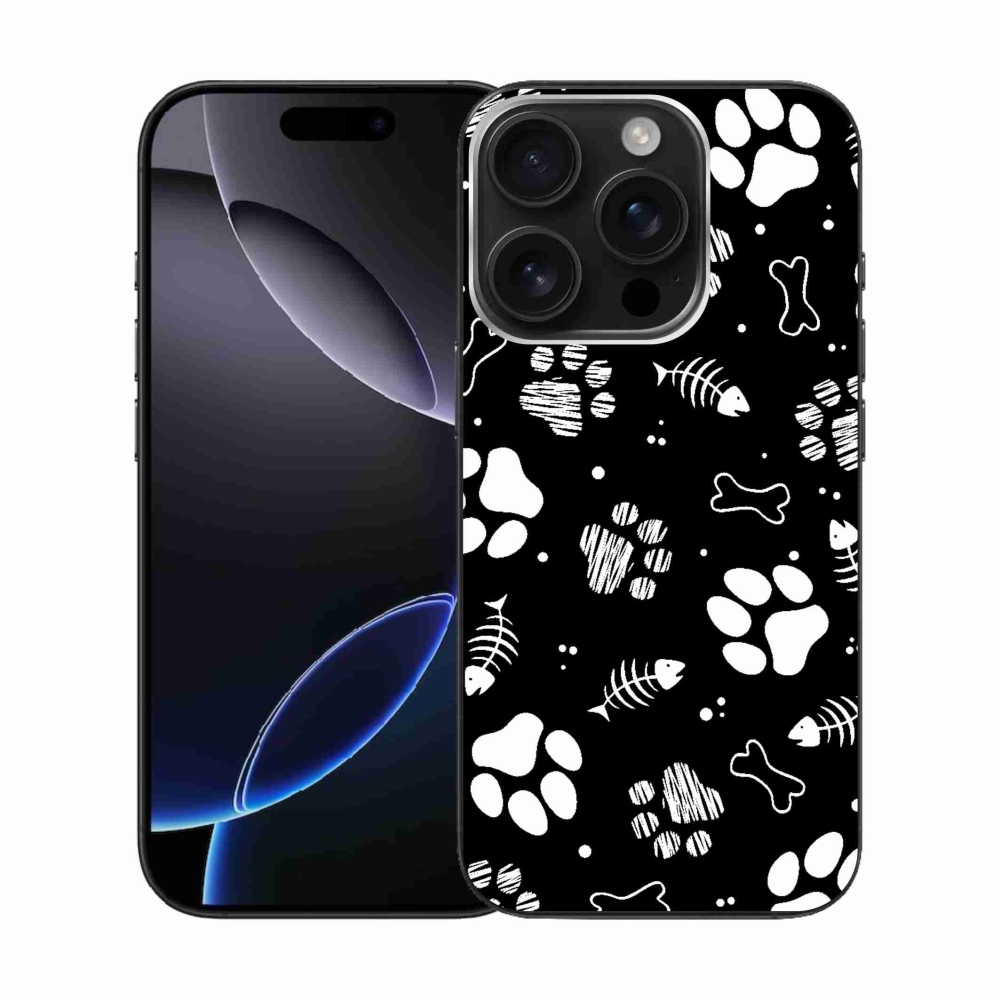 Gelový kryt mmCase na iPhone 16 Pro - psí tlapky