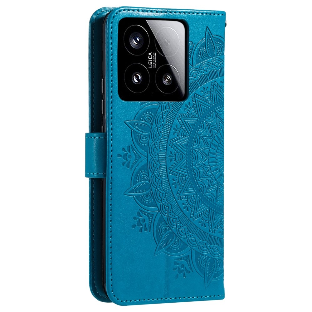 Mandala knížkové pouzdro na Xiaomi 15 - modré