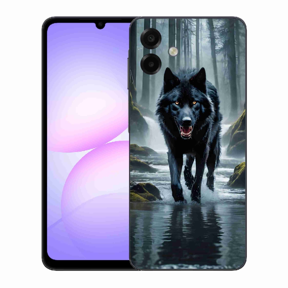 Gelový kryt mmCase na Samsung Galaxy A07 4G - černý vlk