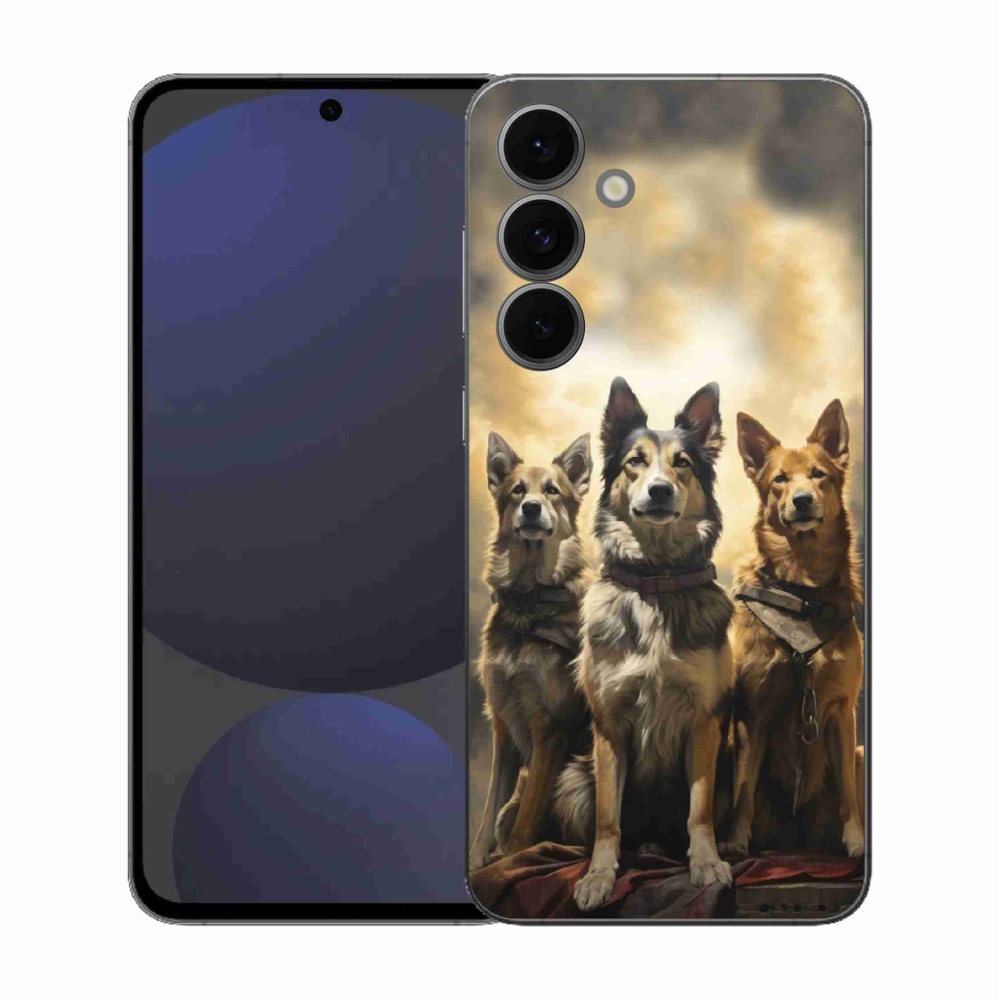 Gelový kryt mmCase na Samsung Galaxy S25 FE - tři psi